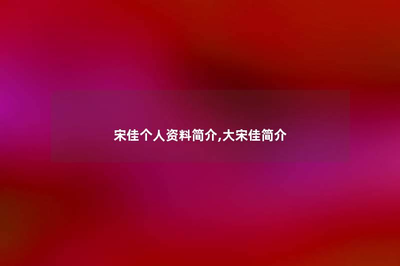 宋佳个人资料简介,大宋佳简介 宋佳个人资料简介,大宋佳简介