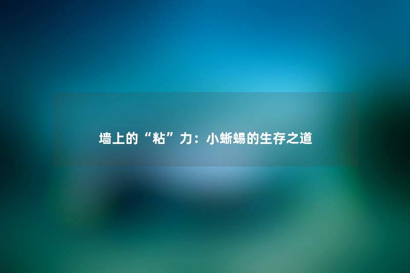 墙上的“粘”力：小蜥蜴的生存之道