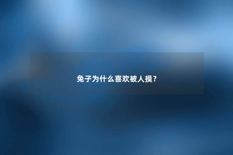 兔子为什么喜欢被人摸？