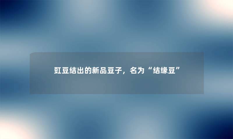 豇豆结出的新品豆子，名为“结缘豆”