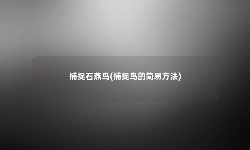 捕捉石燕鸟(捕捉鸟的简易方法) 捕捉石燕鸟(捕捉鸟的简易方法)
