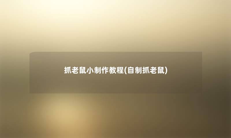 抓老鼠小制作教程(自制抓老鼠) 抓老鼠小制作教程(自制抓老鼠)
