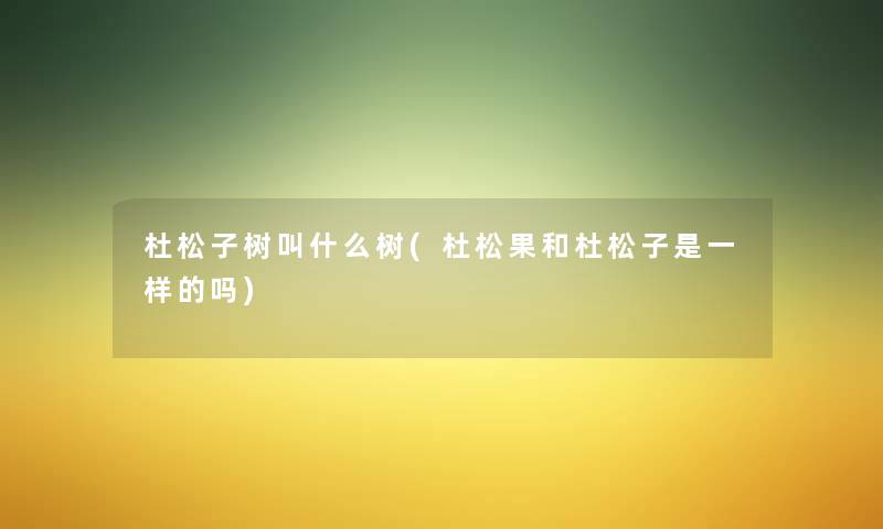杜松子树叫什么树(杜松果和杜松子是一样的吗) 杜松子树叫什么树(杜松果和杜松子是一样的吗)