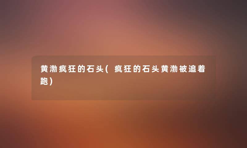 黄渤疯狂的石头(疯狂的石头黄渤被追着跑) 黄渤疯狂的石头(疯狂的石头黄渤被追着跑)