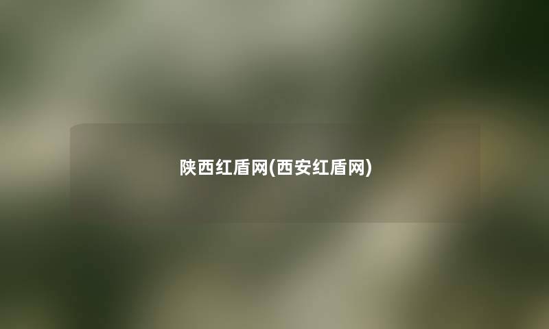 陕西红盾网(西安红盾网) 陕西红盾网(西安红盾网)