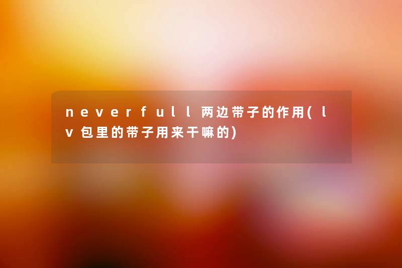 neverfull两边带子的作用(lv包里的带子用来干嘛的)