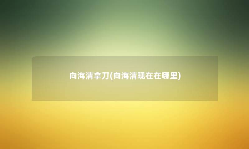 向海清拿刀(向海清在哪里) 向海清拿刀(向海清在哪里)