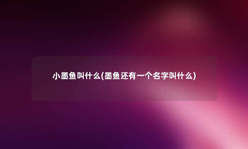小墨鱼叫什么(墨鱼还有一个名字叫什么) 小墨鱼叫什么(墨鱼还有一个名字叫什么)