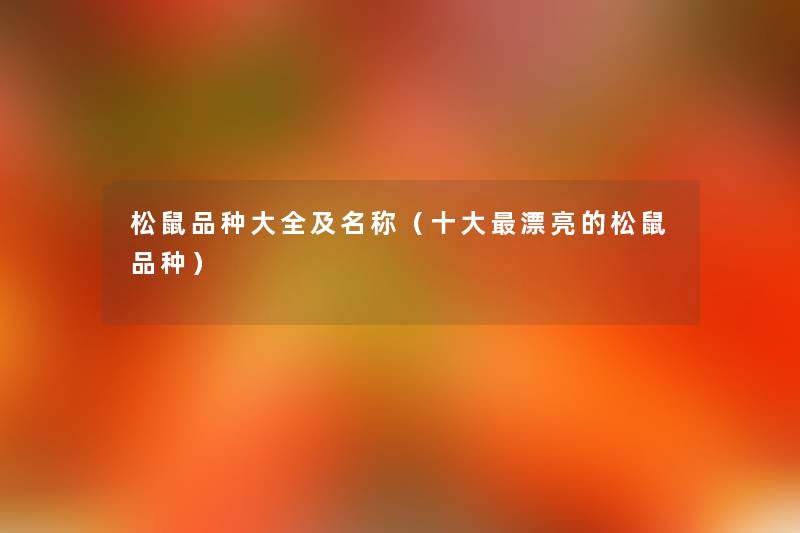 松鼠品种大全及名称(一些漂亮的松鼠品种) 松鼠品种大全及名称(一些漂亮的松鼠品种)