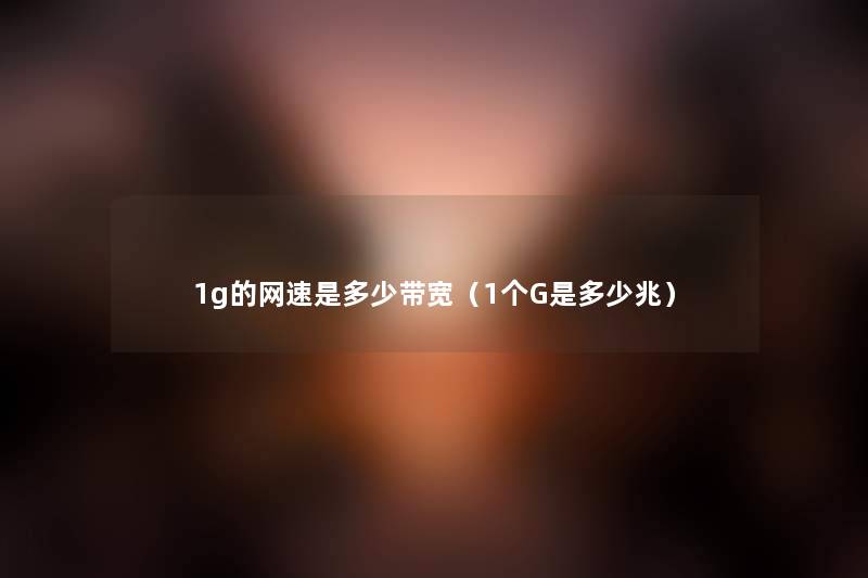 1g的网速是多少带宽(1个G是多少兆) 1g的网速是多少带宽(1个G是多少兆)