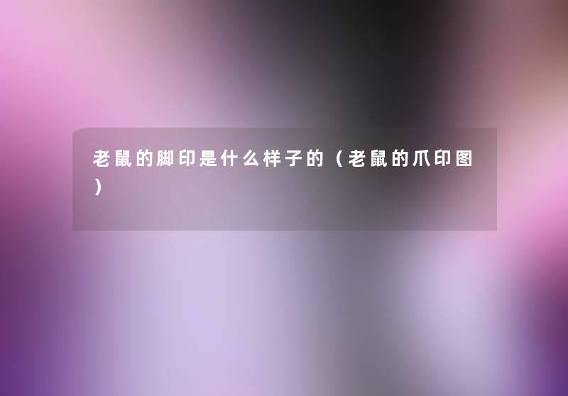 老鼠的脚印是什么样子的(老鼠的爪印图) 老鼠的脚印是什么样子的(老鼠的爪印图)