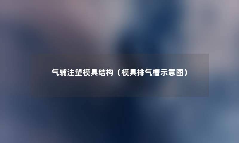 气辅注塑模具结构(模具排气槽示意图) 气辅注塑模具结构(模具排气槽示意图)