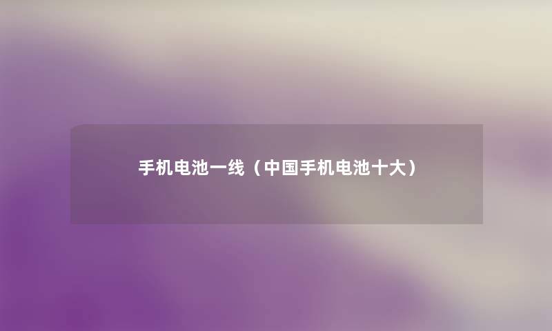 手机电池一线(中国手机电池一些) 手机电池一线(中国手机电池一些)